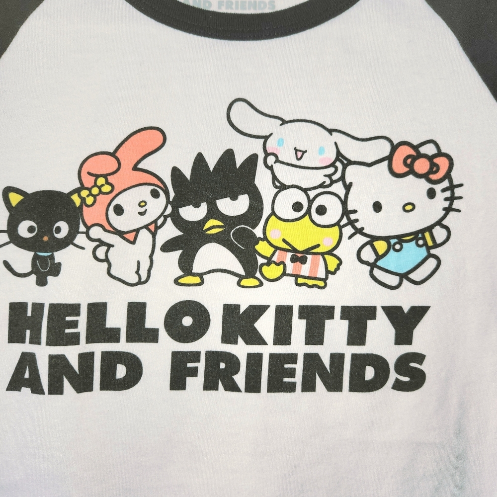 🔥 Hello Kitty Sanrio Black & White Kids Tee Size XL - Picture 2 of 5
